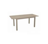 BOTANIC®-Table de jardin extensible en aluminium, crème - PROLOISIRS GENES - L.110/170 x H.70 cm