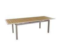 BOTANIC®-Table extensible en aluminium couleur crème/chêne PROLOISIRS Louisiane II - 187/247x100cm