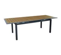 BOTANIC®-Table extensible en aluminium graphite/chêne, PROLOISIRS louisiane ii - 187/247x100cm