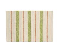 BOTANIC®-Tapis rayé coloris vert en coton - 60 x 90 cm