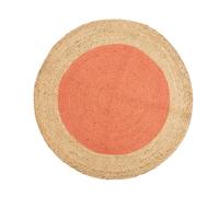 BOTANIC®-Tapis rond centre teinté coloris orange en jute - diamètre 100 cm