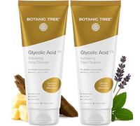 Botanic Tree Glycolic Lot de 2 nettoyants exfoliants pour le visage à l'acide glycolique, nettoyant exfoliant pour le soin de la peau, traitement de l'acné, 10 % glycolique et acide salicylique 6 fl