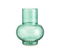 BOTANIC®-Vase boule strié en verre vert - diamètre 18 x H 23 cm