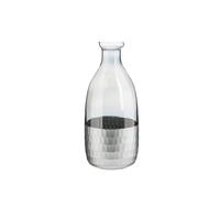 BOTANIC®-Vase décoratif soliflore bi matière coloris bleu en verre - 23 x 10 x 10 cm