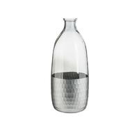 BOTANIC®-Vase décoratif soliflore bi matière coloris bleu en verre - 32 x 13,5 x 13,5 cm