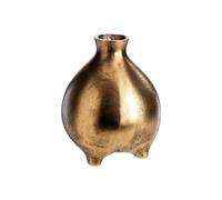 BOTANIC®-Vase rond sur pied en aluminium finition or antique - 15 x 15 x 20 cm