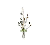 BOTANIC®-Vase soliflore forme champignon en verre transparent et vert - diamètre 10 x H 15 cm