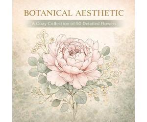 Botanical Aesthetic: Bold and Easy Flowers Coloring Book: 50 Cozy and Simple Floral Designs for Adults and Teens - Detailed Line Art Featuring Peonies, Tulips, and Garden Mandalas for Stress Relief