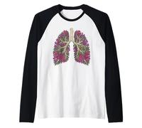 Botanical Lungs Fleurs Arbre Branches Anatomie Jacaranda Manche Raglan