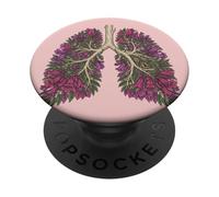 Botanical Lungs Fleurs Arbre Branches Anatomie Jacaranda PopSockets PopGrip Adhésif