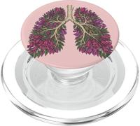 Botanical Lungs Fleurs Arbre Branches Anatomie Jacaranda PopSockets PopGrip pour MagSafe