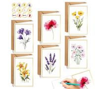 Botanical Postcard Set, Floral Greeting Card, Card with Envelope Feature | Smooth Textured Paper Medium, Decorative Stationery with Modern Design, Message Tool for Graduation Thank You