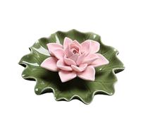 Botanical Stand - Lily Petal Vessel for Scoring | Foliage Motif Catchment, Zen Fragrance Support, Elegant Pottery Ornament for Meditating, Wellness, Home Decor and Studio, 130g