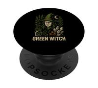 Botanical Witch Green Witch Vintage Femmes Herbal Magic PopSockets PopGrip Adhésif