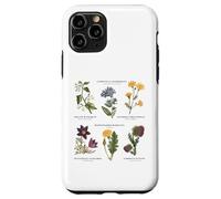 Botanique Vintage - Six Fleurs Sauvages avec des Noms latins Coque pour iPhone 11 Pro
