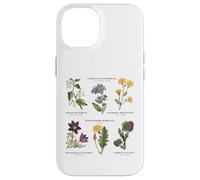 Botanique Vintage - Six Fleurs Sauvages avec des Noms latins Coque pour iPhone 14
