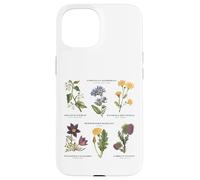 Botanique Vintage - Six Fleurs Sauvages avec des Noms latins Coque pour iPhone 15