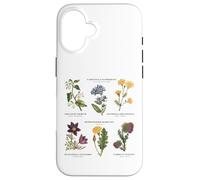 Botanique Vintage - Six Fleurs Sauvages avec des Noms latins Coque pour iPhone 16