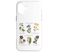 Botanique Vintage - Six Fleurs Sauvages avec des Noms latins Coque pour iPhone 16 Plus