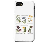 Botanique Vintage - Six Fleurs Sauvages avec des Noms latins Coque pour iPhone SE (2020) / 7/8