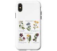 Botanique Vintage - Six Fleurs Sauvages avec des Noms latins Coque pour iPhone X/XS