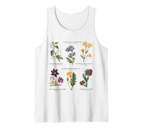Botanique Vintage - Six Fleurs Sauvages avec des Noms latins Débardeur
