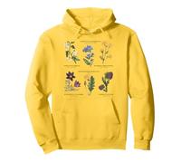 Botanique Vintage - Six Fleurs Sauvages avec des Noms latins Sweat à Capuche
