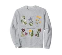 Botanique Vintage - Six Fleurs Sauvages avec des Noms latins Sweatshirt