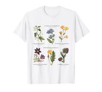 Botanique Vintage - Six Fleurs Sauvages avec des Noms latins T-Shirt