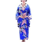 Botanmu Robe Kimono pour femme Robe japonaise Costume cosplay de photographie 5 couleurs ,Bleu Foncé,Taille unique