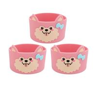 Botas de Botella de Agua de silicona cubierta protectora antideslizante, cubierta de la Copa Para Perros de dibujos animados Para niños y adultos, Suave Para evitar rasguños y (Rosa)