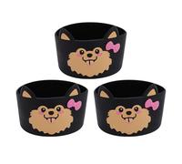 Botas de Botella de Agua de silicona cubierta protectora antideslizante, cubierta de la Copa Para Perros de dibujos animados Para niños y adultos, Suave Para evitar rasguños y (Negro)