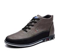 Botas De Cuero Casuales De Los Hombres Negocio Para Conducir Caminar Calor Slip-On Cómodos Zapatos Ajustables Altos Kaki 47 EU