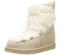 Botas estilo australiano camel con detalle de borrego para mujer 46486