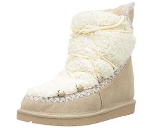 Botas estilo australiano camel con detalle de borrego para mujer 46486
