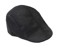 BOTCAM Casquette News Boy Black hat Hommes Flat Herringbone Boy Casquette de Baseball Gris Casquette Jaune, Z40617_C-Noir, taille unique