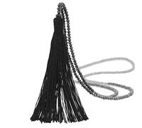 BOTCAM Chaîne Pull Boho Vintage Femmes Perle Long Cristal Goutte Collier Gland Colliers Pendentif Chaînes String (Noir, Taille Unique)