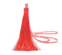 BOTCAM Chaîne Pull Boho Vintage Femmes Perle Long Cristal Goutte Collier Gland Colliers Pendentif Chaînes String (Rouge, Taille unique)