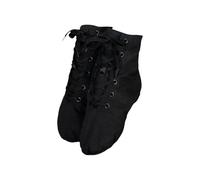BOTCAM Chaussures de danse pour femme - Blanc - Chaussures de jazz - Chaussures de danse plates en toile - Chaussures de danse à lacets - Chaussures de jazz - Bottes de gymnastique - Bottes de