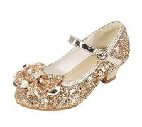 BOTCAM Chaussures de Princesse pour fille avec paillettes, talons hauts, sandales, escarpins, chaussures à talons, paillettes, chaussures de princesse pour enfants, cosplay, fêtes, chaussures Mary