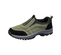 BOTCAM Chaussures de randonnée pour homme - En daim - Pour le fitness, le jogging, le trekking - Sans lacets - Chaussures orthopédiques antidérapantes - Ultra légères - Pour le camping, la randonnée