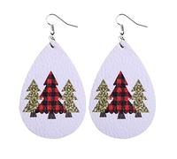 BOTCAM Décorations pendantes Boucles d'oreilles en cuir Faux femmes Noël Noël Gouttes Filles Accessoires Boule Boucles d'oreilles, taille unique, Cuir, Pas de gemme