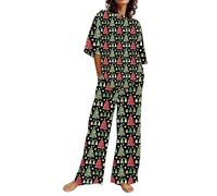 BOTCAM Ensemble de pyjama en flanelle de coton brossé pour femme avec boutons, hauts et pantalons, S XL, vêtements de nuit, vêtements de détente, confortable et chaud pour l'hiver Pyjama de nuit pour