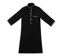 BOTCAM et les vestes robes de printemps pour filles et modèles pour cravate ronde moyenne et grande taille manches longues robe de jeunesse musulmane arabe moyenne veste décontractée denim jean, Noir
