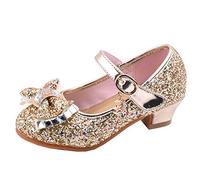 BOTCAM Fille Chaussures à talon de princesse avec paillettes Sandales à pompes à talons hauts Chaussures de princesse à paillettes Chaussures pour enfants Cosplay Chaussures de fête Mary Jane