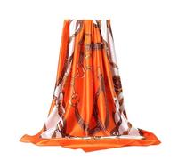 BOTCAM Foulard en soie pour femme - Grand foulard carré en satin - Accessoire de tête - Emballage de cheveux - Recharge de lingettes anti-poussière, Orange, taille unique