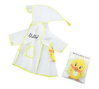 BOTCAM Manteau de pluie pour garçon et fille - Motif lapin - Eva transparent - Poncho avec chapeau - Pantalon de pluie transparent et ensemble pour enfants, jaune, 18-24 mois