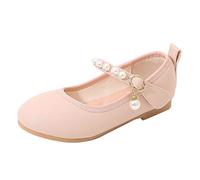 BOTCAM Mary Jane Chaussures de princesse pour fille Ballerines plates avec nœud Perles Facile à enfiler Pliable Chaussures antidérapantes Chaussures d'école Chaussures pour enfants pour mariage, fête