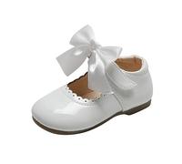 BOTCAM Mary Jane Chaussures de princesse pour le carnaval - Chaussures basses pour fille et enfant - Chaussures d'école en cuir avec nœud papillon - Mocassins - Semelle souple antidérapante