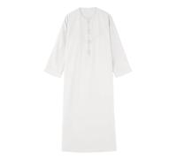 BOTCAM Robe Manteau Printemps et Grande Cravate Ronde Manches Longues Milieu Musulman Arabe Jeunesse Casual Robe Manteau Enfant Fille, Blanc., 7-8 ans